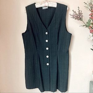 vintage button down pinafore dress
